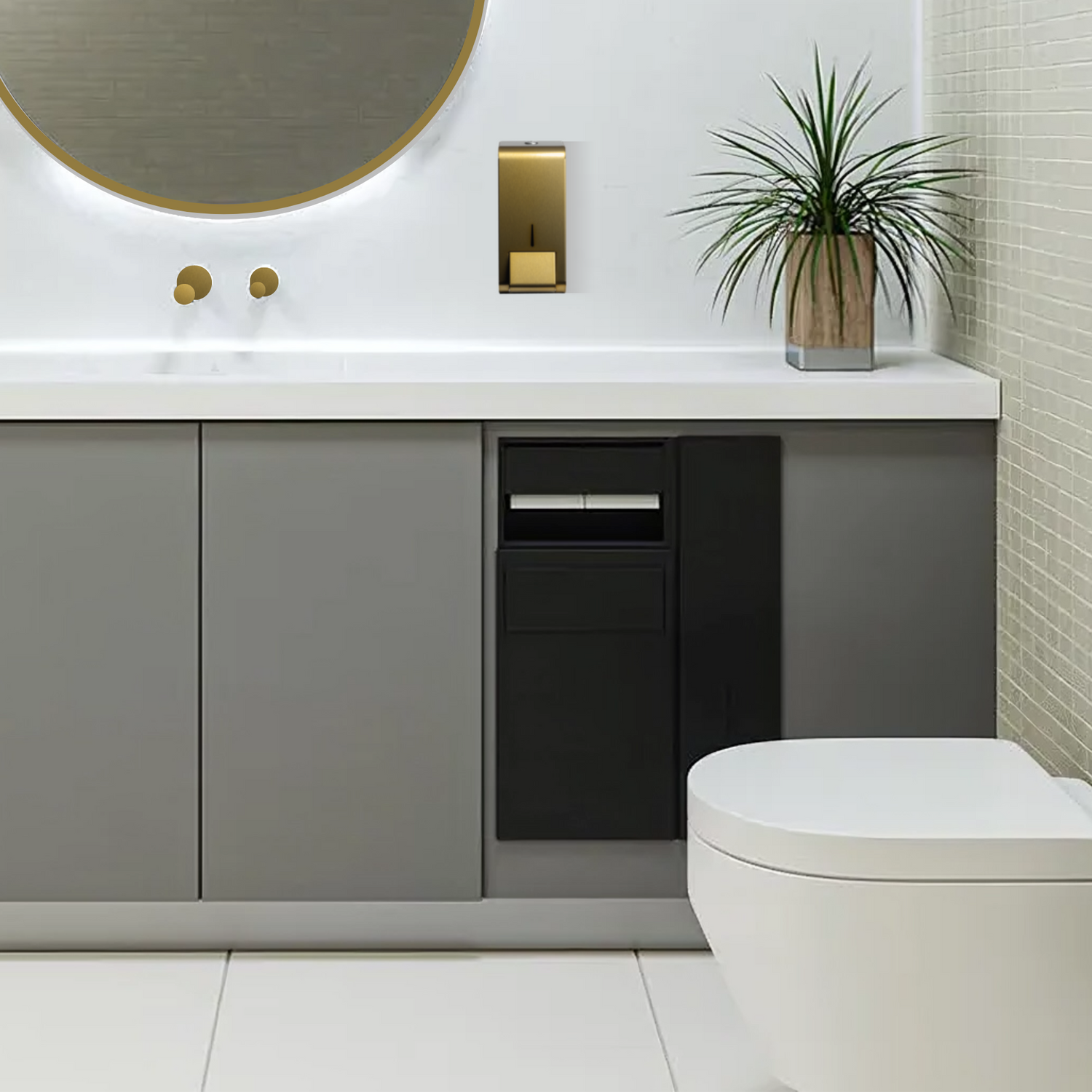 Minimalistisk design i offentlige toiletter - produkter der passer ind