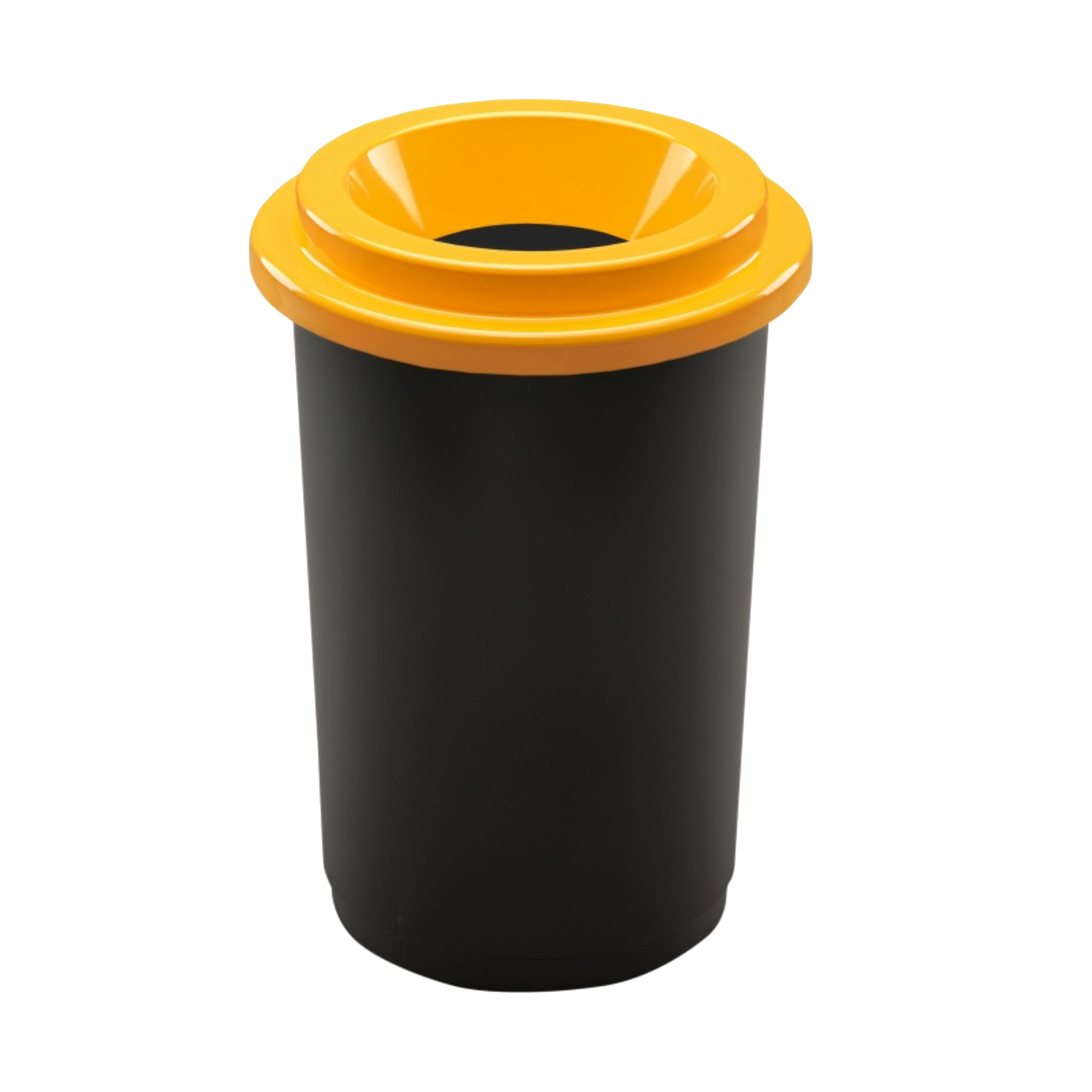 Eco affaldsspand i plastig og med farvet gul/orange top, 50 liter – praktisk og farvekodet affaldssortering.