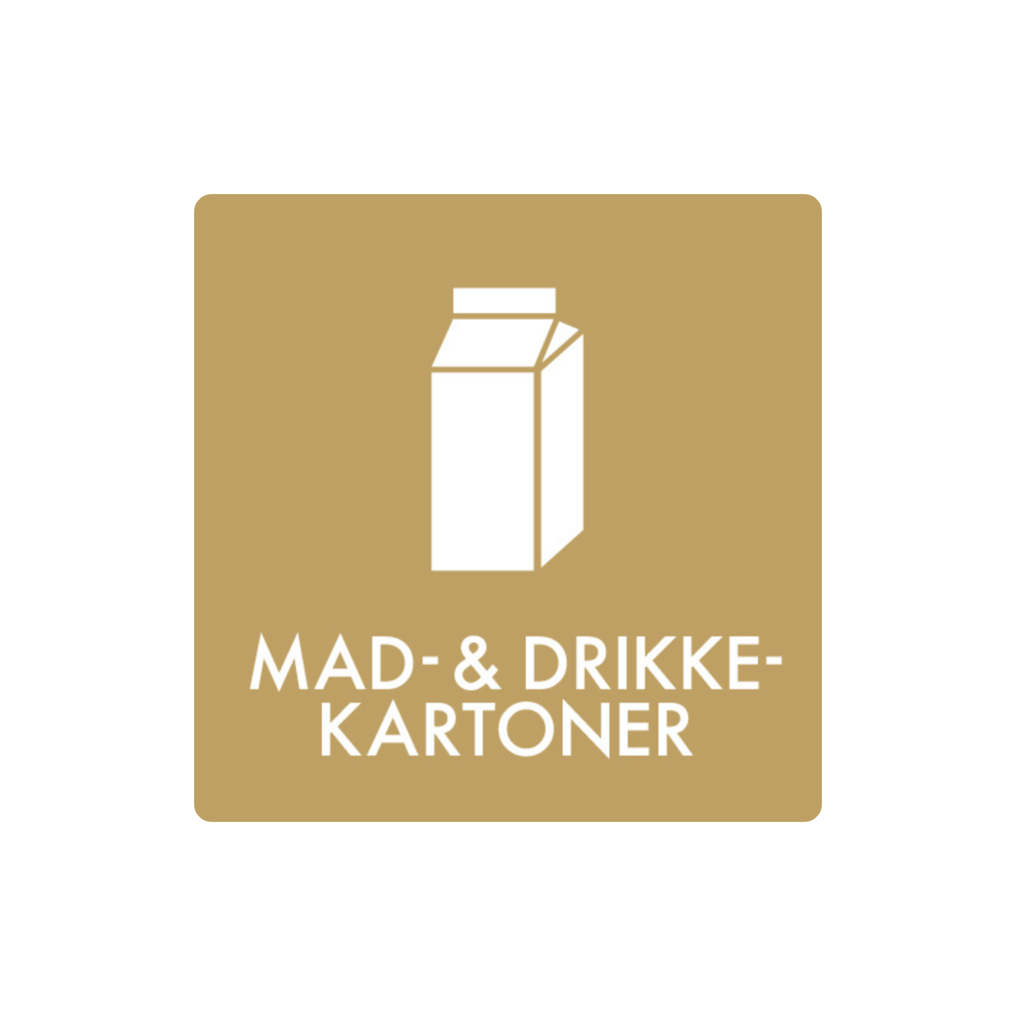 Mad- og drikkekartoner piktogram til affaldssortering – klistermærke som kan påsættes affaldsspande til affaldssortering.