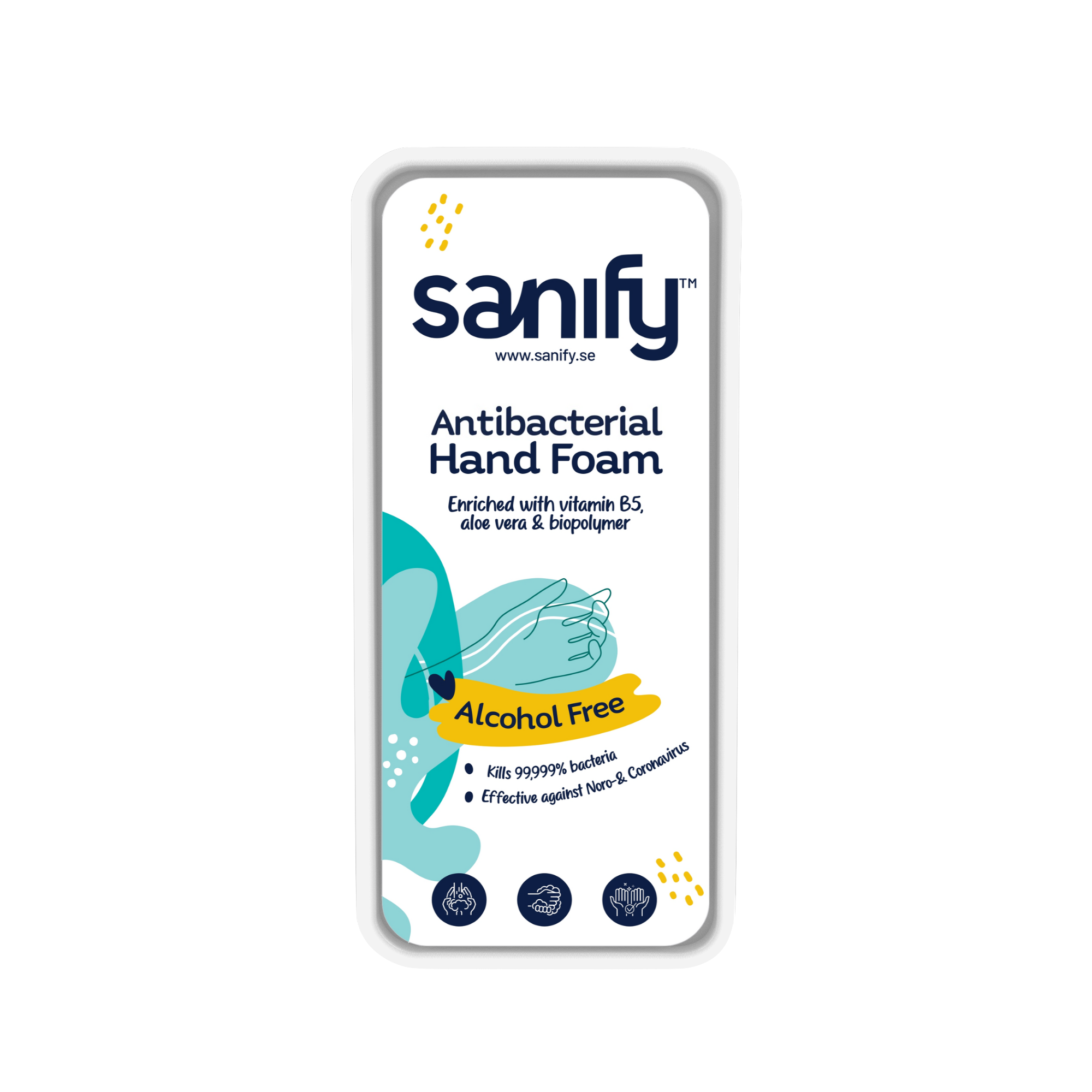 Sanify automatisk dispenser til væg – berøringsfri og automatiseret dispenseløsning til Sanify hånddesinfektion. Ideel til kontorer, receptioner og fællesområder