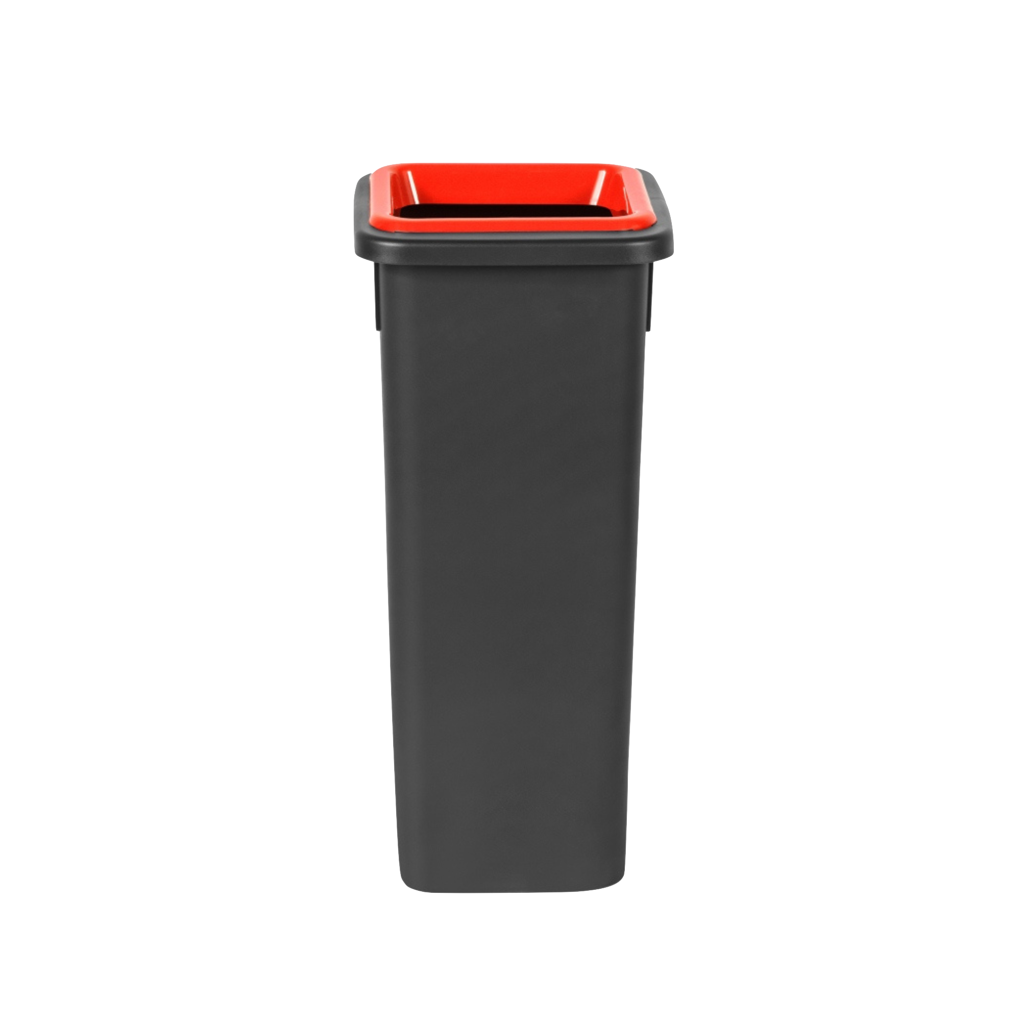Style affaldsspand – 20 liter i rød med åbent indkast, fremstillet af 100% genanvendt plast, ideel til affaldssortering på kontor og institutioner