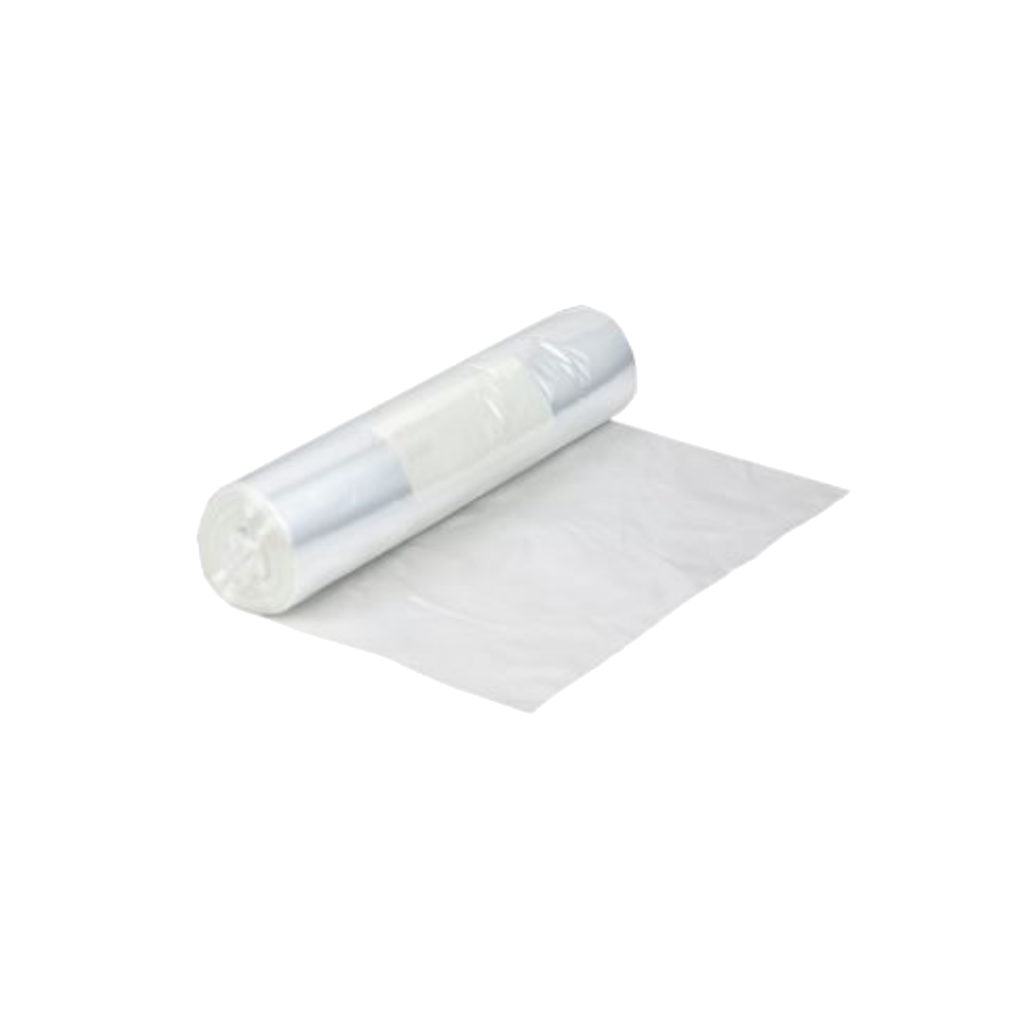 Billede af fryseposer med skrivefelt – 4 liter (20×40 cm), 100 stk, gennemsigtig LDPE plast med skrivefelt til dato og indhold. På billedet vises bundtet som er lidt åbnet. 

