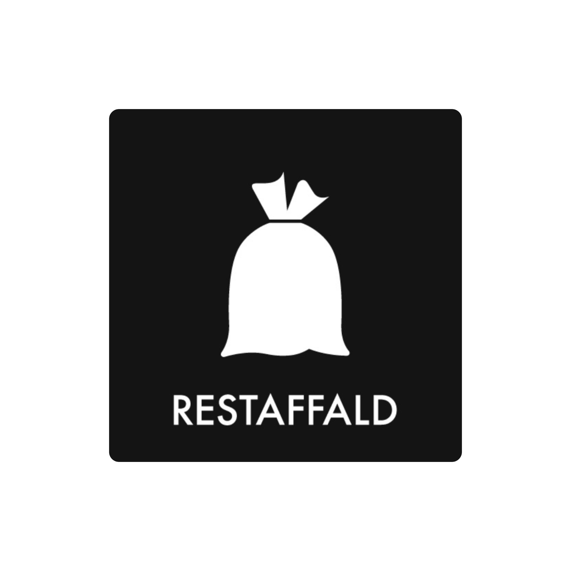 Restaffald piktogram til affaldssortering – klistermærke som kan påsættes affaldsspande til affaldssortering. 