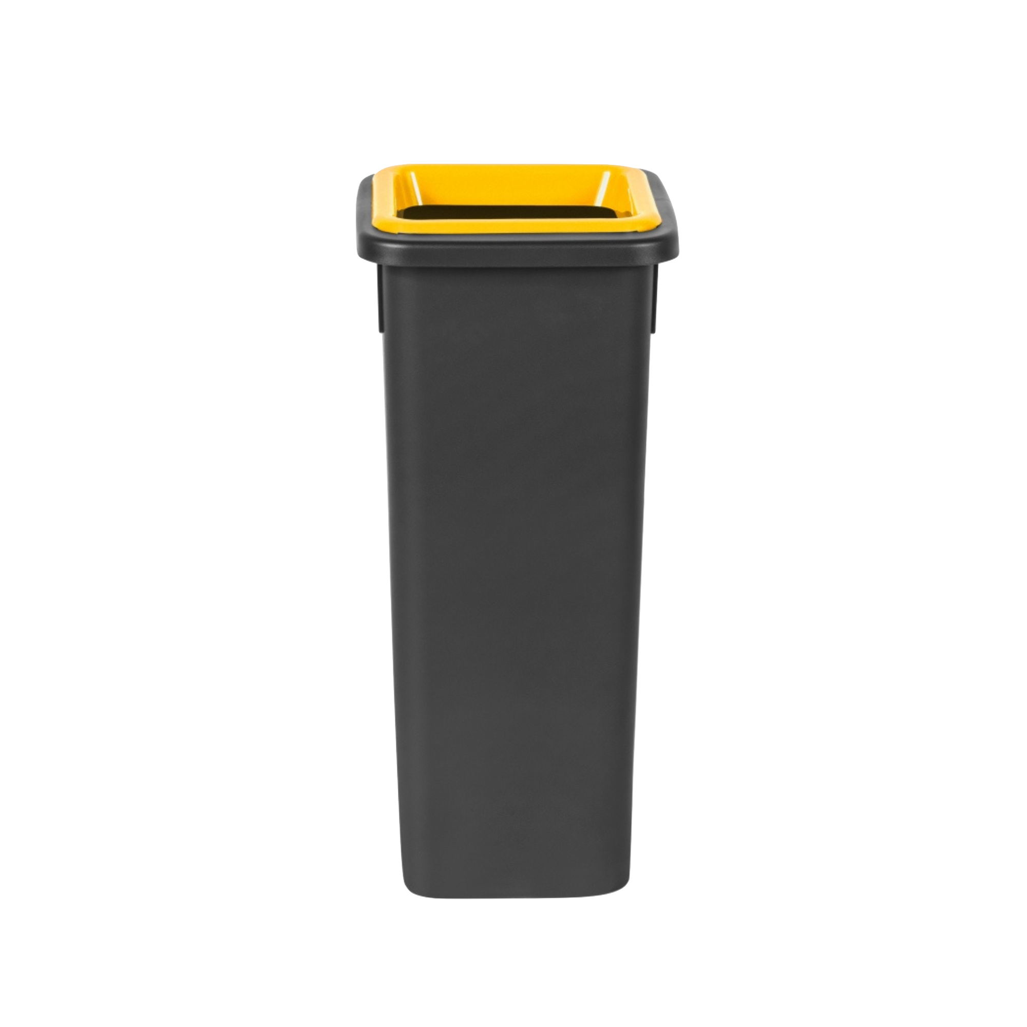 Style affaldsspand – 20 liter i gul med åbent indkast, fremstillet af 100% genanvendt plast, ideel til affaldssortering på kontor og institutioner
